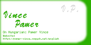 vince pamer business card